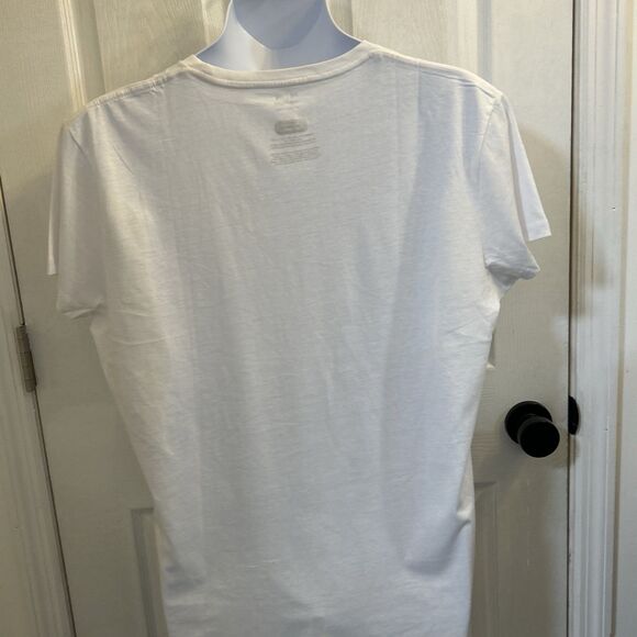 Ladies 2XL God Bless America T-Shirt White USA Flag Graphic Tee 100% Cotton - Picture 11 of 16